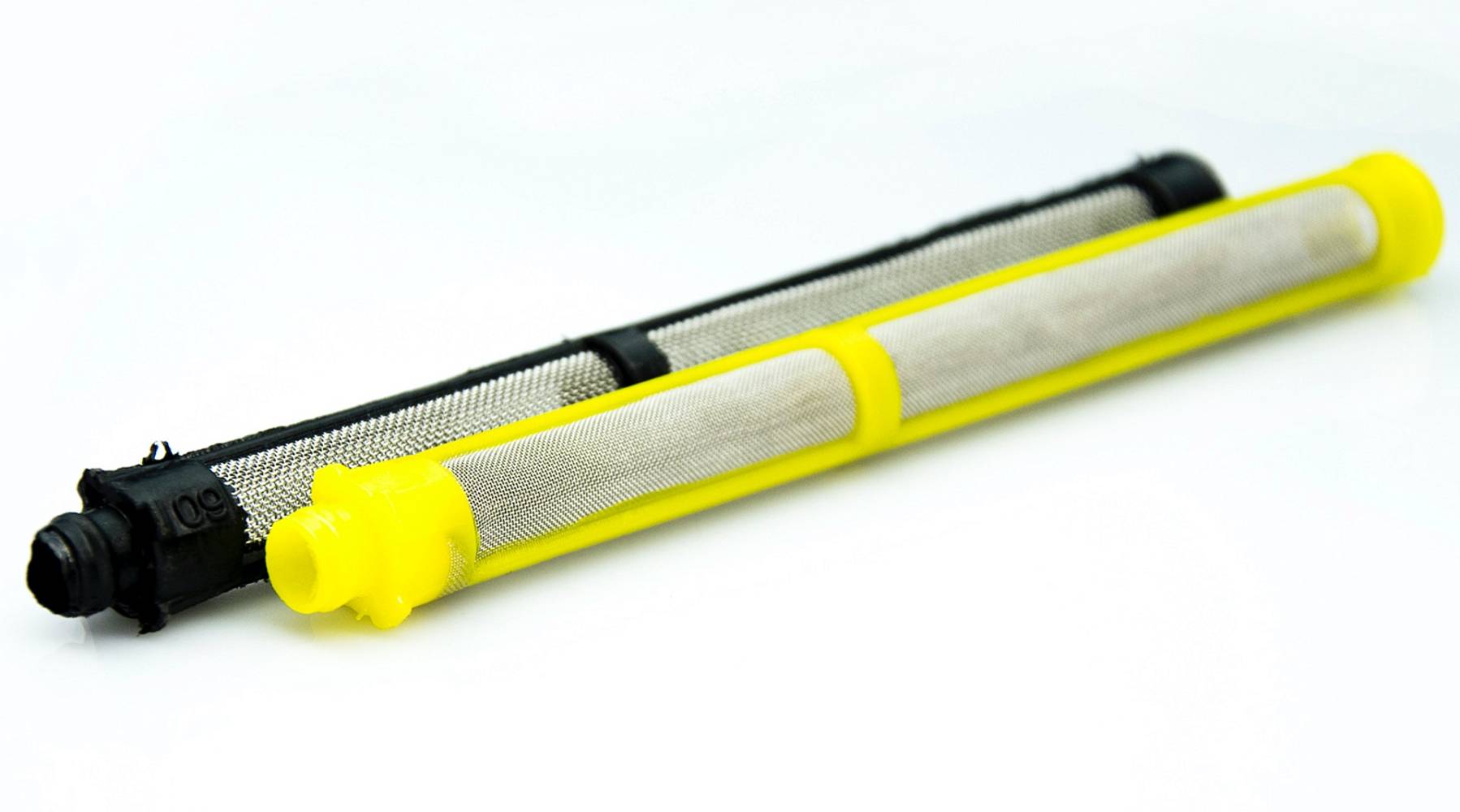 чёрный – 60 Mesh (размер ячеек 0,31 мм). Фильтр предназначен для установки в ручку окрасочного пистолета безвоздушного распыления и служит для тонкой фильтрации краски. Краска перед поступлением в фильтр тонкой очистки уже проходит через фильтр грубой очи